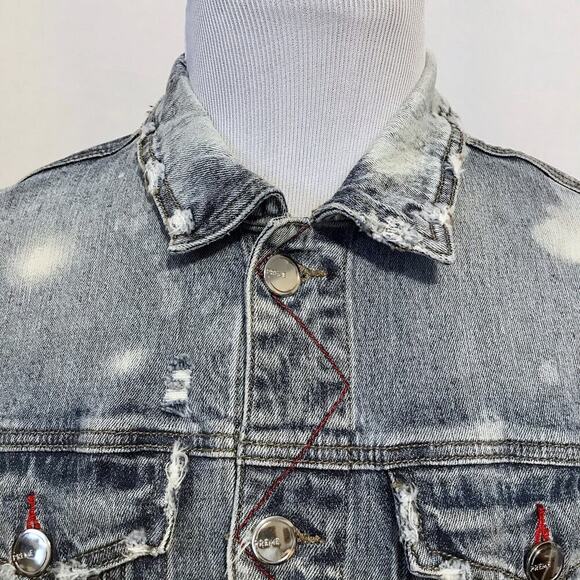 Preme NWOT Light Wash Bleached Jean Jacket Men M - Picture 2 of 14